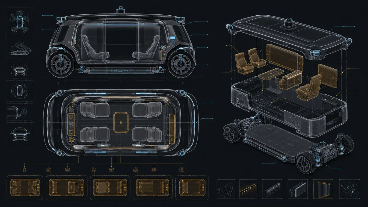 AVEX cabin blueprint technical drawing showing structural frame and interior layout